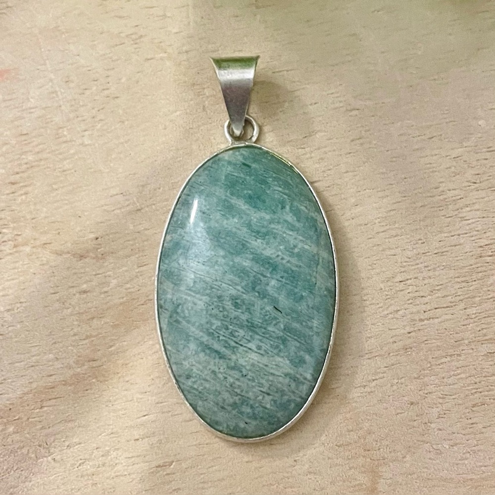 Green Amazonite Silver Pendant